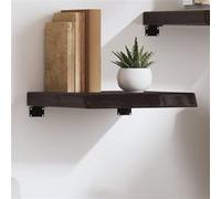 Wandschap 40x40x(2-6)cm behandeld massief eikenhout donkerbruin363751