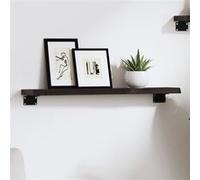 Wandschap 60x10x2 cm behandeld massief eikenhout donkerbruin363758