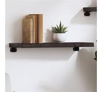 Wandschap 60x20x4 cm behandeld massief eikenhout donkerbruin363762