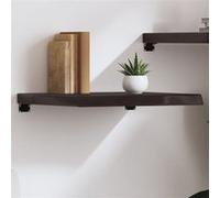 Wandschap 60x60x(2-6)cm behandeld massief eikenhout donkerbruin363775