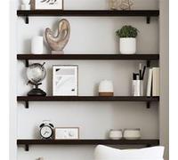 vidaXL Wandschap 80x10x4 cm behandeld massief eikenhout donkerbruin363777 Marron G