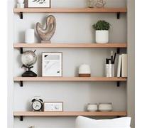 Wandschap 80x10x4 cm behandeld massief eikenhout lichtbruin363657