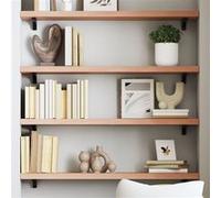 vidaXL Étagère Murale, Dessus de Table avec Bord Vivant, Tablette Suspendue Flottante, Rustique, Marron Clair Bois Chêne Massif Traité