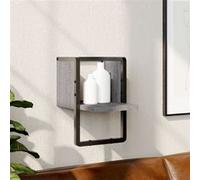 vidaXL Wandschap met stang 20x25x30 cm grijs sonoma eikenkleurig836276 Gris G