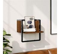 vidaXL Wandschap met stang 30x25x30 cm bruin eikenkleur836282 Marron G
