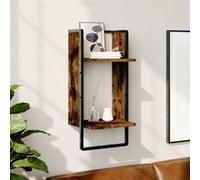 Vidaxl Étagère Murale Avec Barre Chêne Fumé 30x25x65 Cm