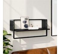 vidaXL Étagère murale avec barre noir 65x25x30 cm 836288