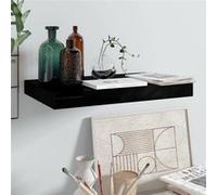 vidaXL Wandschap zwevend 40x23x3,8 cm MDF hoogglans zwart323763 Noir G