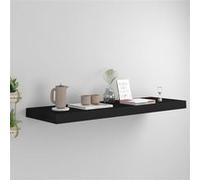 Wandschap zwevend 80x23,5x3,8 cm MDF zwart323835