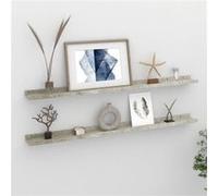 Vidaxl Étagères Murales 2 Pcs Gris Béton 100x9x3 Cm Gris