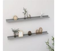 vidaXL Étagères murales 2 pcs 100x9x3 cm Gris