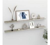 vidaXL 2x Etagères Murales Etagères Suspendues Etagères Flottantes Salon Salle de Séjour Chambre à Coucher Maison Intérieur Gris Béton 115x9x3 cm 326703 Gris