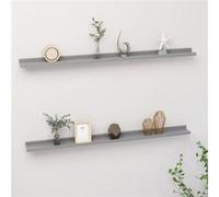 Wandschappen 2 st 115x9x3 cm grijs326673