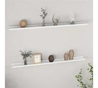Vidaxl Étagères Murales 2 Pcs Blanc 115x9x3 Cm Blanc