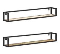 vidaXL Étagères murales flottantes suspendues 2x 120 cm Bois de récupération massif