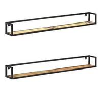 vidaXL 2X Etagères Murales Etagères Suspendues Etagères Flottantes Supports Muraux Salon Salle de Séjour Intérieur 160 cm Bois de Récupération Massif