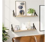 vidaXL Wandschappen 2 st 60x15x15,5 cm sonoma eikenkleurig836324 Bois G