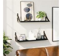Vidaxl Étagères Murales 2 Pcs Noir 60x15x15,5 Cm Multicolore