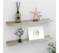Wandschappen 2 st 60x9x3 cm betongrijs326700