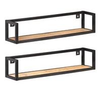 vidaXL Wandschappen 2 st 80 cm ruw mangohout320670 Brun G