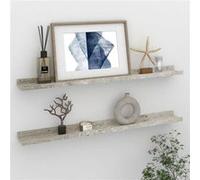 vidaXL Étagères murales 2 pcs Gris béton 80x9x3 cm
