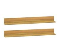 Vidaxl Étagères Murales 2 Pcs 90x10x10 Cm Bois De Teck Massif Marron