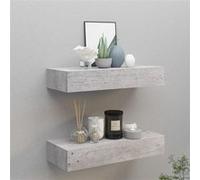 Vidaxl Étagères À Tiroir Murales 2 Pcs Gris Béton 60x23,5x10 Cm Mdf Multicolore