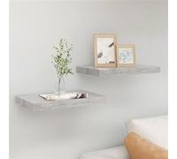 Wandschappen 2 st zwevend 40x23x3,8 cm MDF betongrijs326592