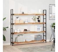 vidaXL Wandschappen 2 st zwevend olieafwerking 120x20x4 cm acaciahout3279592 Marron G