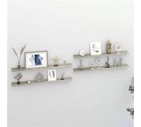 Vidaxl Étagères Murales 4 Pcs Gris Béton 100x9x3 Cm Gris