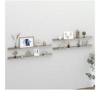 Vidaxl Étagères Murales 4 Pcs Gris Béton 115x9x3 Cm Gris