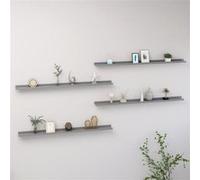 vidaXL Étagères murales 4x – Flottantes pour salon, séjour, chambre gris 115x9x3 cm