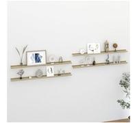 Vidaxl Étagères Murales 4 Pcs Blanc Et Chêne Sonoma 115x9x3 Cm Multicolore