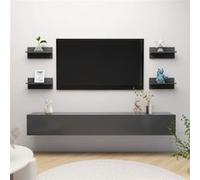vidaXL Wandschappen 4 st 40x11,5x18 cm bewerkt hout grijs807302 Gris G