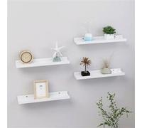 Wandschappen 4 st 40x9x3 cm hoogglans wit326653