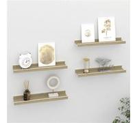 Wandschappen 4 st 40x9x3 cm wit en sonoma eikenkleurig326694