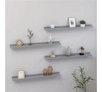 vidaXL Étagères murales 4 pcs Gris 80x9x3 cm
