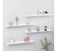 Wandschappen 4 st 80x9x3 cm hoogglans wit326655