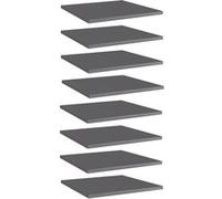 vidaXL Panneaux de bibliothèque 805185 - 8 pièces 40x40x1,5 cm bois d'ingénierie gris brillant