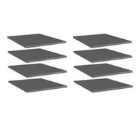 Wandschappen 8 st 40x50x1,5 cm bewerkt hout hoogglans grijs805201