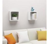 vidaXL Wandschappen kubus 2 st 30x15x30 cm wit806998 Blanc G