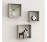 Wandschappen kubus 3 st betongrijs326721