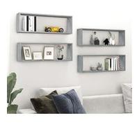 Vidaxl Étagères Murales Cubiques 4 Pcs Sonoma Gris 80x15x26,5 Cm Multicolore