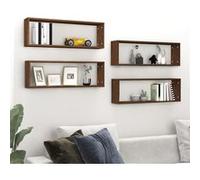 Wandschappen kubus 4 st 80x15x26,5 cm hout bruin eikenkleur815922