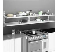 Vidaxl Étagères Murales Flottantes À 2 Niveaux 2 Pcs Inox 240x30 Cm