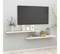 2x Etagères Murales Flottantes Gris Béton 120x23,5x3,8cm MDF Suspendues vidaXL