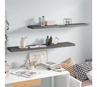 vidaXL Wandschappen zwevend 2 st 120x23,5x3,8 cm MDF hoogglans grijs323800 Gris G