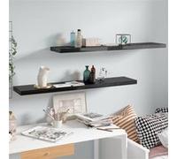 vidaXL Wandschappen zwevend 2 st 120x23,5x3,8 cm MDF hoogglans zwart323779 Noir G
