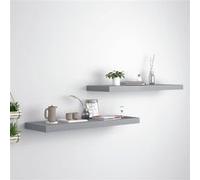 Vidaxl Etagères Murales Flottantes 2 Pcs Gris 80x23,5x3,8 Cm Mdf Multicolore