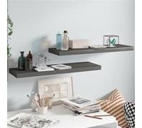 vidaXL Wandschappen zwevend 2 st 80x23,5x3,8 cm MDF hoogglans grijs323794 Gris G